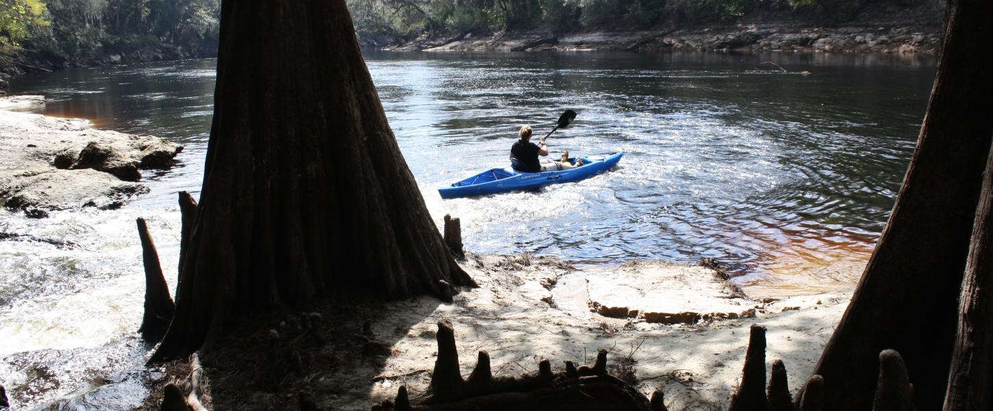 Woman in Kyak on the Suwannee River